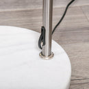 Lampada da Terra ad Arco con Paralume E27 94x30x130-180 cm in Metallo e Metallo Bianco