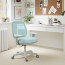 Sedia da Ufficio Ergonomica 55x48x82,5-94,5 cm ad Altezza Regolabile con Schienale in Poliestere Traspirante Verde Chiaro      