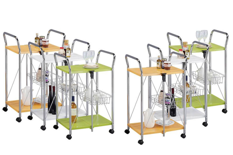 Carrello da Cucina Pieghevole Bianco in Acciaio Tosini TA019W