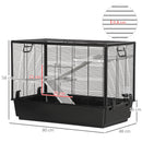 Gabbia per Porcellino d'India 80x48x58 cm con Rampa Nera