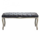 Panca Misty in Ecopelle Vintage Grigio 110x36x47 h cm in Legno Tortora