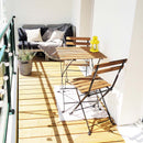 Set Tavolino e 2 Sedie Pieghevoli da Giardino Bistrot Nero