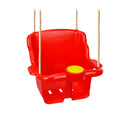 Seggiolino per Altalena 36x24x47 cm con Protezione e Clacson a Soffietto Rosso