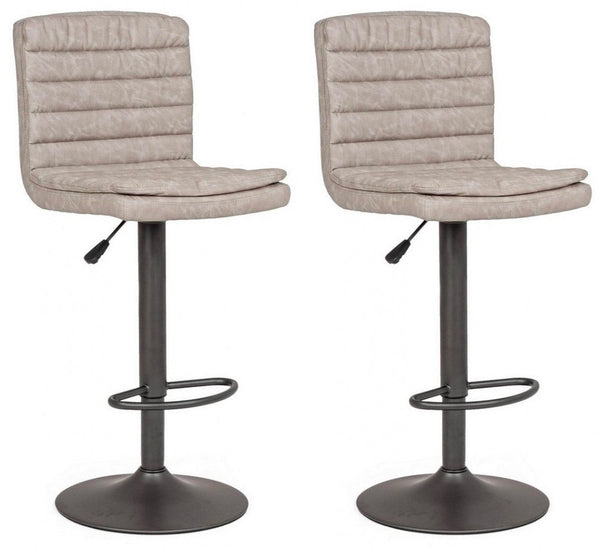Set 2 Sgabelli Bar 41x50x94,5/115,5h cm Connor Grigio Chiaro Vintage sconto