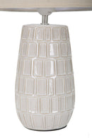 Lampada  da Tavolo Hole 28x44,5x28 cm in Ceramica Crema