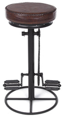 Sgabello da Bar H80 cm in Acciaio Seduta in Vera Pelle Cycle Nero