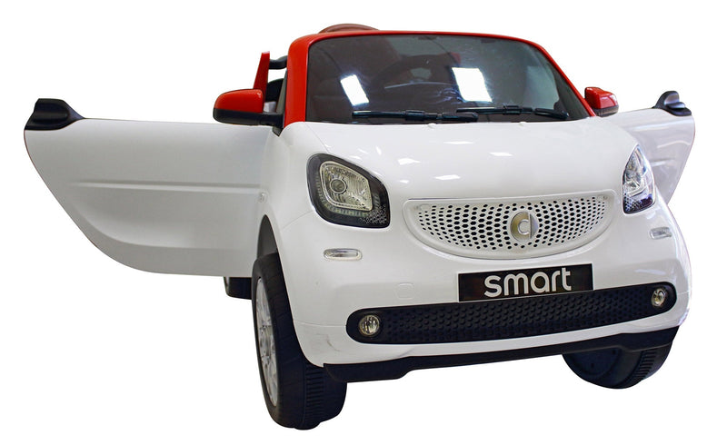 Macchina Elettrica per Bambini 12V Mp4 Smart Fortwo Cabrio Bianca