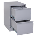 Cassettiera da Ufficio per Documenti 2 Cassetti con Chiusura di Sicurezza in Acciaio 47x62x72 cm 
