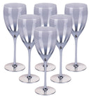 Set 6 Calici Vino Très Chic in Vetro VdE Tivoli 1996 Silver