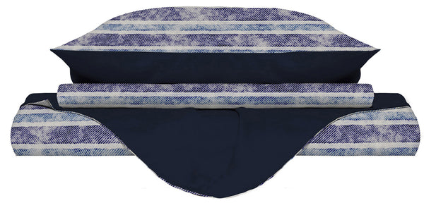 Housse de couette avec imprimé sur le sac et taies d'oreiller double face Jeans Stripes online