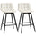 Lot de 2 Tabourets de Bar 45x47x88 cm en Métal et Velours Crème