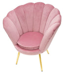 Poltrona Vienna Rosa 85x70x88 cm Spugna e Tessuto e Metallo Rosa e Oro