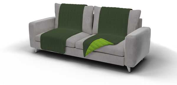 Housse d'assise de canapé matelassée en microfibre double face vert pomme/vert foncé prezzo
