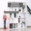 Mobile a Scaffali Libreria 5 Livelli in Legno Bianco 120x28.6x160 cm 