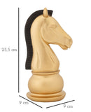 Statua Cavallo Oro e Nero 10,5x8,5x19 cm in Poliresina