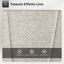 Set 2 Sgabelli da Bar 53,5x46x103 cm con Altezza Regolabile e Seduta Girevole in Tessuto Beige      