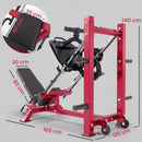 Stazione Fitness Leg Press Machine Macchina Regolabile per Gambe e Squat con Ruote Rosso      