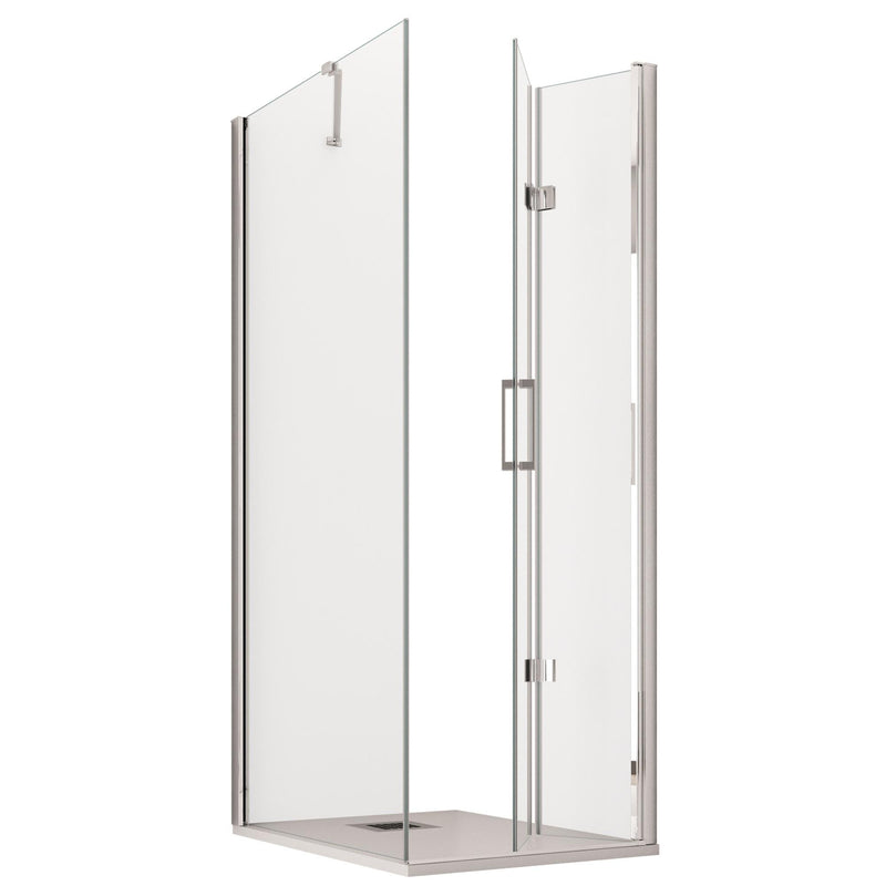 Box Doccia Angolare 1 Anta a Libro in Cristallo Trasparente 6mm H195 Bonussi Eloisa Varie Misure