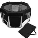 Box per Animali Domestici Pieghevole Nero e Crema 114x48x58 cm 