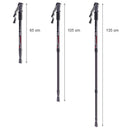 Set 2 Bastoni da Trekking 135 cm Regolabili con Impugnatura Antiscivolo