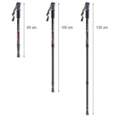 Set 2 Bastoni da Trekking 135 cm Regolabili con Impugnatura Antiscivolo