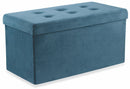 Baule Cassapanca Pouf Contenitore in Velluto Soriani Blu