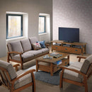 Divano Divanetto 3 Posti in Legno 175x85x83cm Vandi Panna