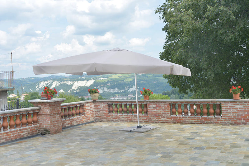 Ombrellone da Giardino Decentrato Quadrato a Sbalzo con Apertura e Chiusura a Manovella 2x3m 