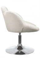 Set 2 Poltroncine da Soggiorno 69x55x69/81 cm in Schiuma Poliuretanica Fleur Cromo-Beige