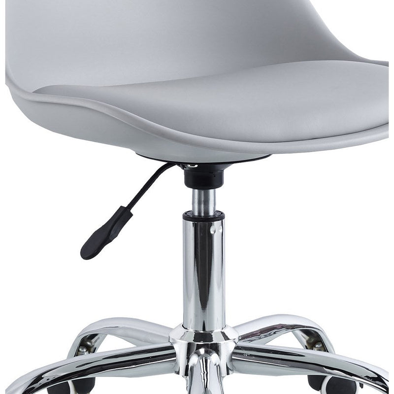 Sedia da Ufficio Operativa in Polipropilene e Similpelle Grigia