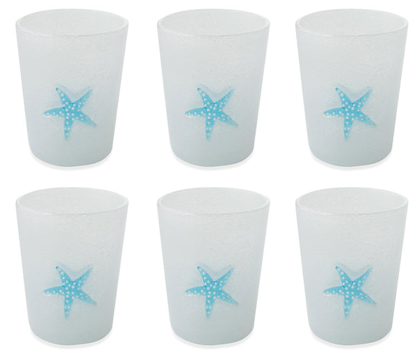 sconto Set de 6 verres Ø8x10 cm en verre VdE Tivoli 1996 Poisson Vert Eau