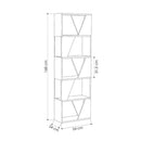 Libreria 5 Ripiani 54x24x168 cm in MDF Frame Rovere