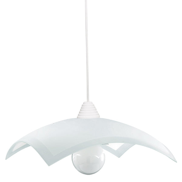 Suspension 40X40 1xE27 Cadre Verre Blanc Plaque Blanc E-Energy Fabiana sconto