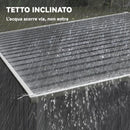 Capanno Attrezzi 1,5x2m con Base Porta Scorrevole e Tetto Inclinato in Metallo Grigio Scuro      