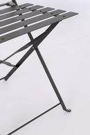 Set 3 Pezzi Bistrot da Giardino con Tavolo e 2 Sedie in Acciaio Verniciato Austin Antracite  
