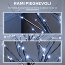 Albero di Natale Luminoso di Betulla 22x22x150 cm con 96 Luci LED e Base Larga in Plastica e Metallo Marrone      