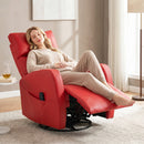 Poltrona Massaggiante 73,5x97x108 cm Reclinabile e Riscaldante con Poggiapiedi e Telecomando in Pelle PU Rosso      