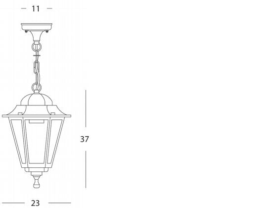Lampada Lanterna Sospesa Colore Nero per Esterno Linea Esagonale Sovil