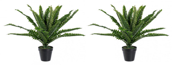 Set 2 Piante Artificiali di Felce 40x40x45 cm in Plastica con Vasi Verde prezzo