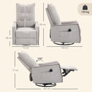 Poltrona Relax Massaggiante  71x93x99 cm Reclinabile con Telecomando e Poggiapiedi in Ciniglia Grigio Chiaro      
