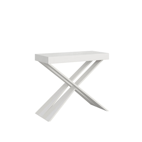 Console Extensible 90-196x40x77 cm en Mélamine Blanc online