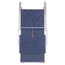 Lettino Mare con Parasole Richiudibile 181x71,5x38,5 cm in Alluminio PVC e Poliestere Blu Navy Riccione      