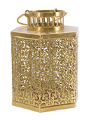 Lanterna Oroy 20x17x26 cm in Ferro e Vetro Oro