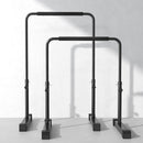 Set 2 Barre per Dip Parallele 4 Altezze Regolabili 70x50x80-105 cm Maniglie Antiscivolo in Acciaio Nero 