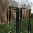 Recinto per Cani da Esterno con Tetto 239x121x183 cm in Metallo Argento