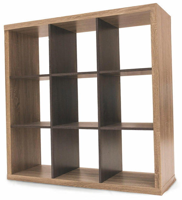 acquista Bibliothèque 9 étagères 113x113x39 cm en MDF Soriani Marron Clair et Foncé
