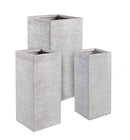 Set 3 Vasi Graffiti Quadrato Bianco Alto