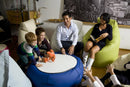 Poltrona Pouf e Tavolino in Acrilico Pomodone Grigio Chiaro