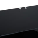 Mobile TV con 3 Ripiani in Vetro Nero 140x38x50 cm 
