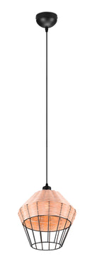 Lampada a Sospensione da Interno Attacco E27 in Tessuto Naturale